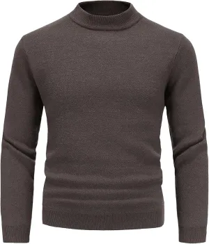 Turtleneck Men Men's Solid Turtleneck Sweaters Long Sleeve Slim Fit Ribbed Knit Thermal Pullover Sweater Baselayers