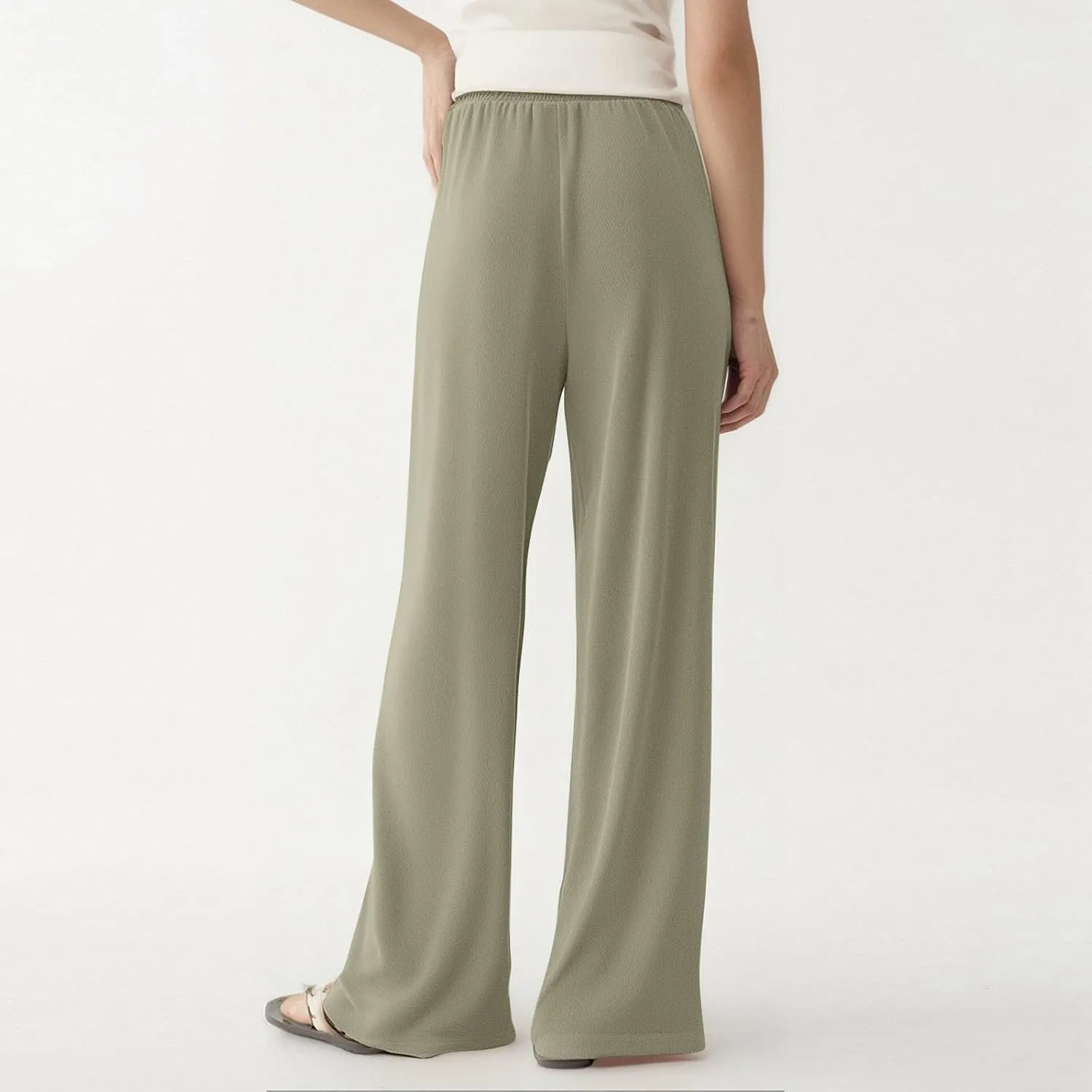 Wide Leg Lounge Pants Women High Waisted Pants Loose Straight Leg Pants Pull on Track Pants Drawstring Casual Pants
