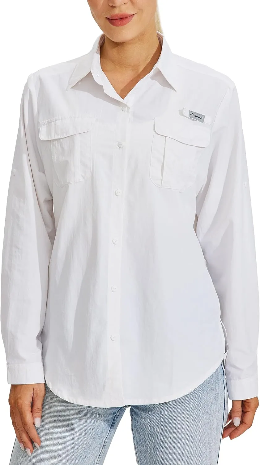Willit Women's UPF 50  Sun Protection Shirts Long Sleeve Fishing Shirts SPF Quick Dry Hiking Outdoor Shirts