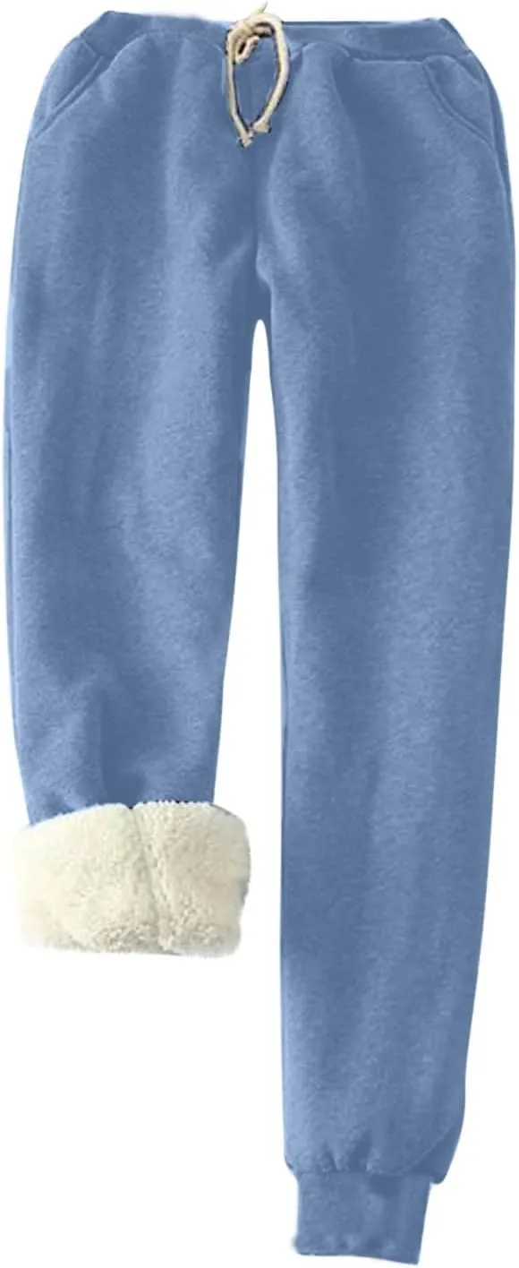 Winter Lounge Sets for Women Cozy Warm Two Piece Outfits Fuzzy Fleece Lined Long Sleeve Pullover with Pants