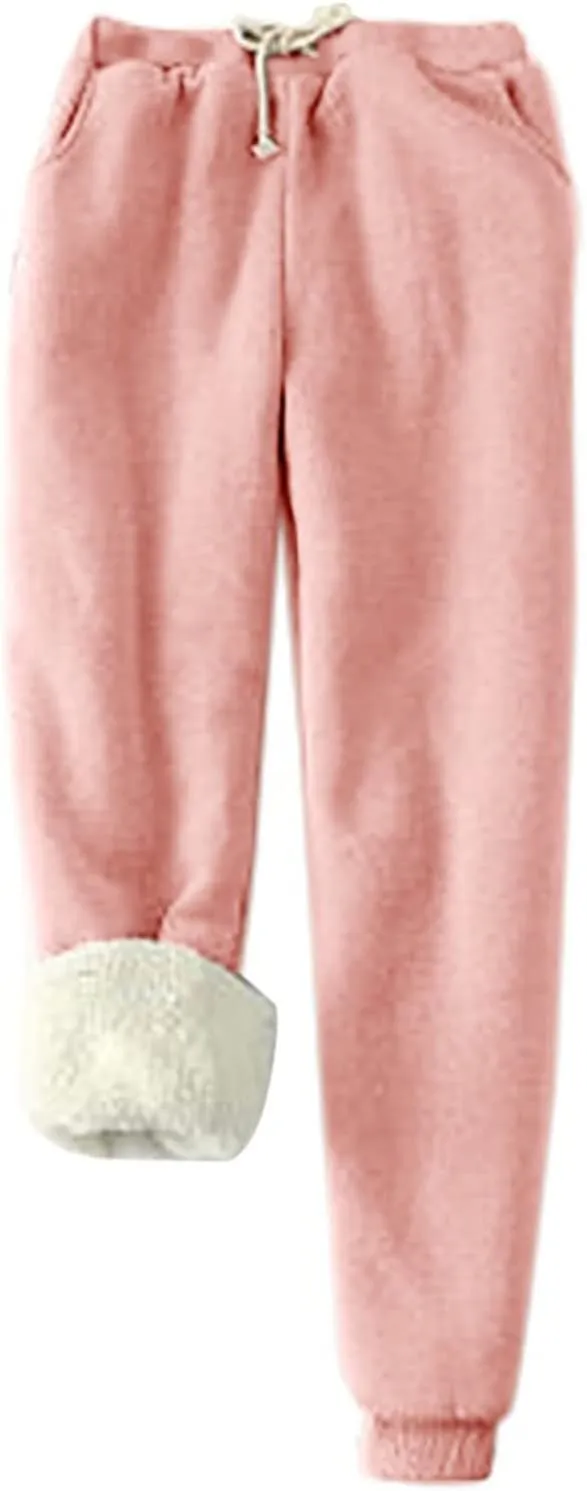 Winter Lounge Sets for Women Cozy Warm Two Piece Outfits Fuzzy Fleece Lined Long Sleeve Pullover with Pants