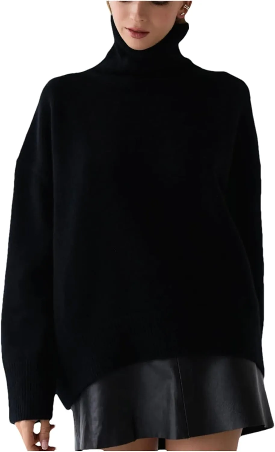 Winter Women's Thick Warm Knitted Sweater Oversize Turtleneck Pullovers Jumpers