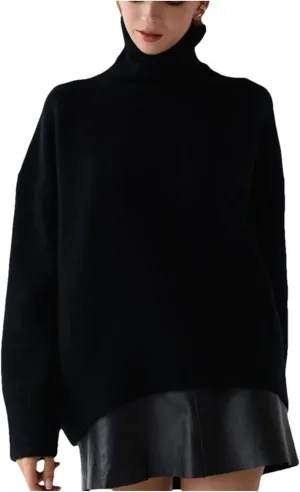 Winter Women's Thick Warm Knitted Sweater Oversize Turtleneck Pullovers Jumpers