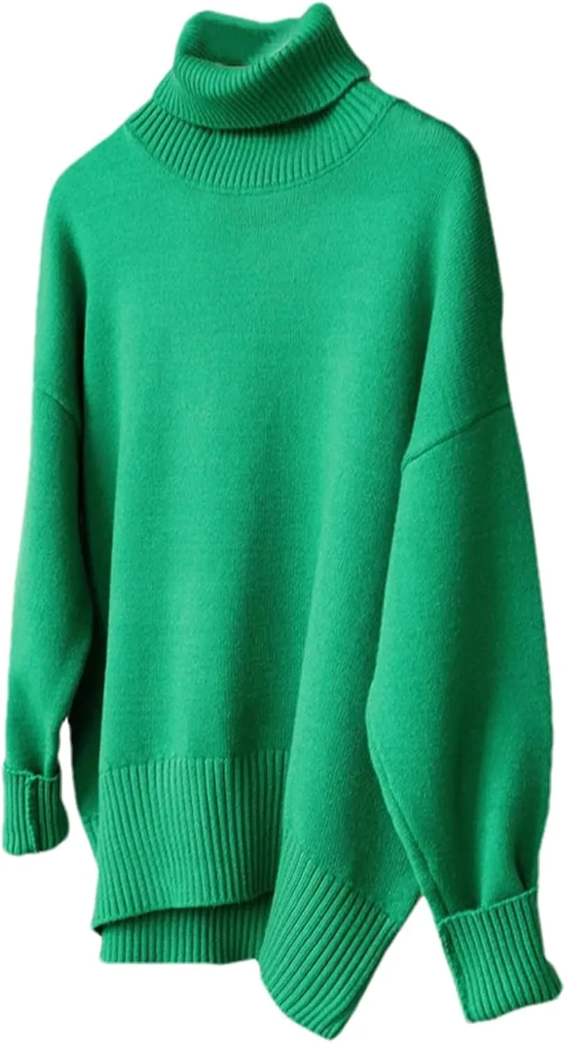 Winter Women's Thick Warm Knitted Sweater Oversize Turtleneck Pullovers Jumpers