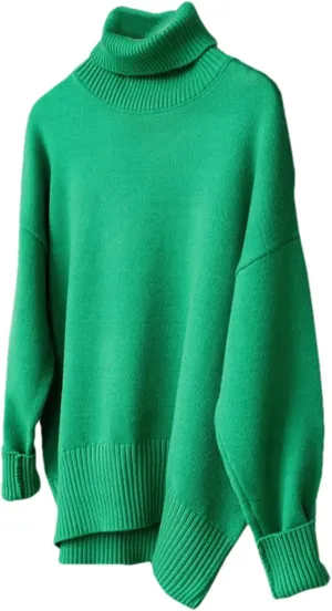 Winter Women's Thick Warm Knitted Sweater Oversize Turtleneck Pullovers Jumpers