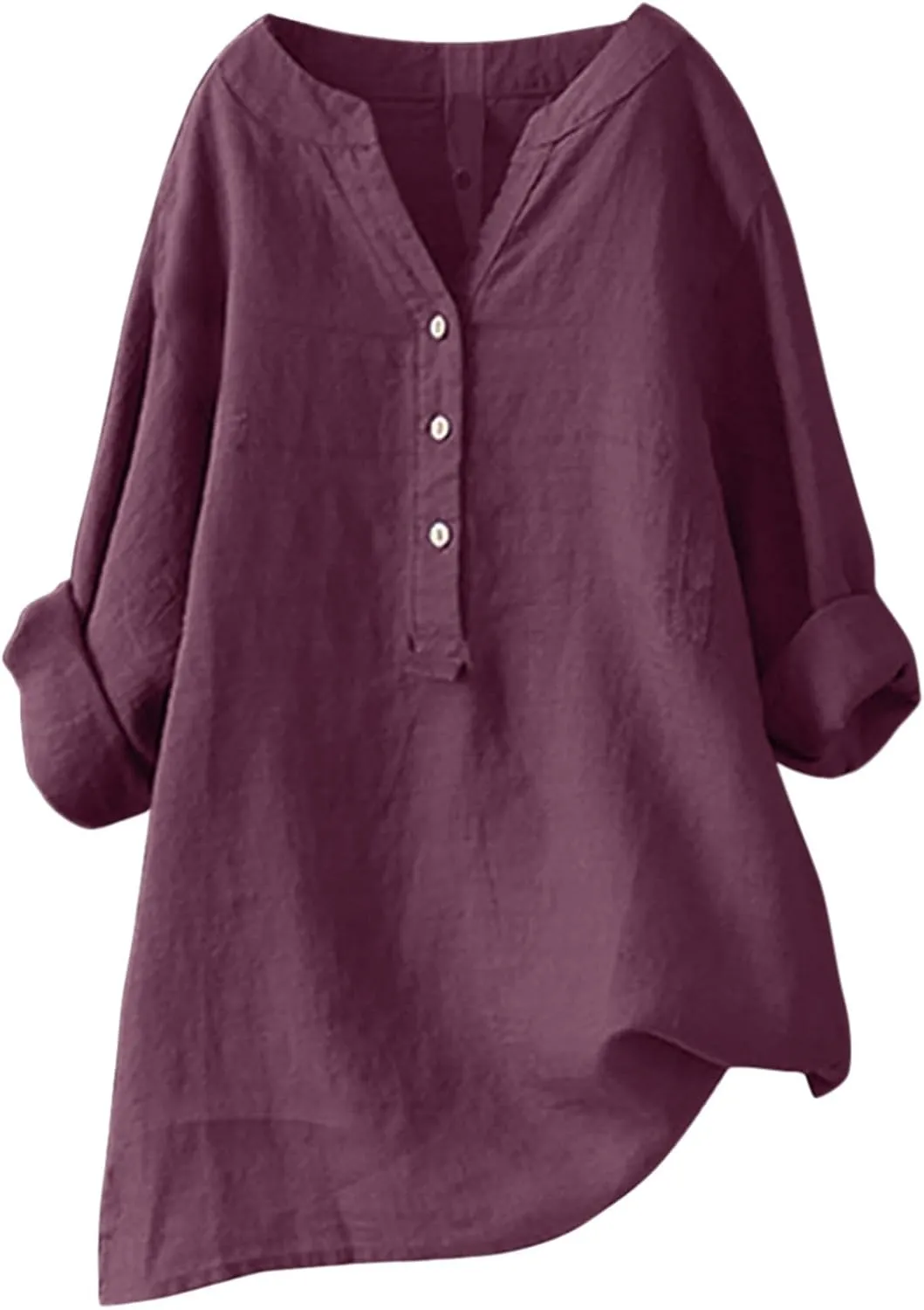 Women Linen Shirts Summer Linen Bohemian Short Sleeve Tunic Top Casual Loose Dressy V-Neck Tee Tops