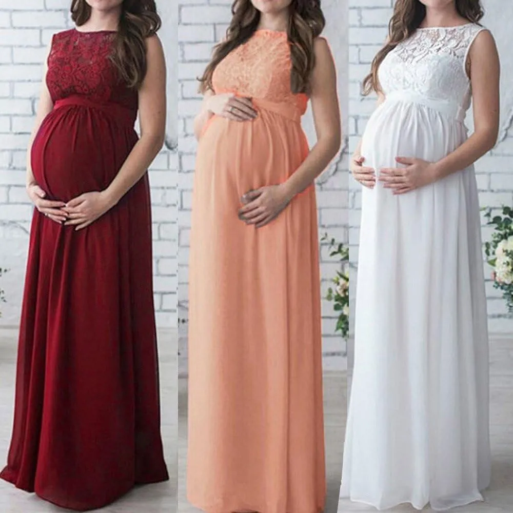 Women Maternity Photography Props Long Maxi Dress Pregnancy Evening Party Gown for Baby Shower Photo Shoot