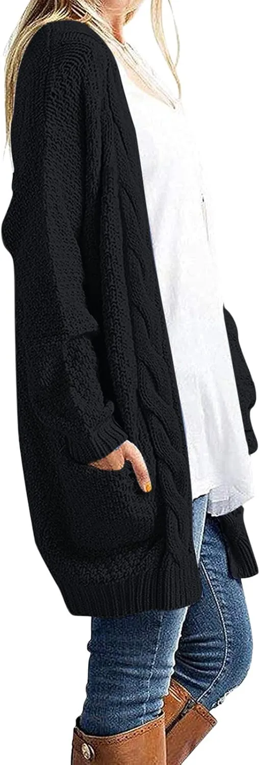 Women Oversized Cardigan Sweaters Trendy Casual V-Neck Long Sleeve Warm Chunky Knit Slouchy Oversized Wrap Sweater Coats