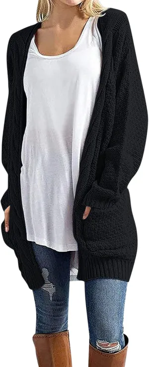 Women Oversized Cardigan Sweaters Trendy Casual V-Neck Long Sleeve Warm Chunky Knit Slouchy Oversized Wrap Sweater Coats