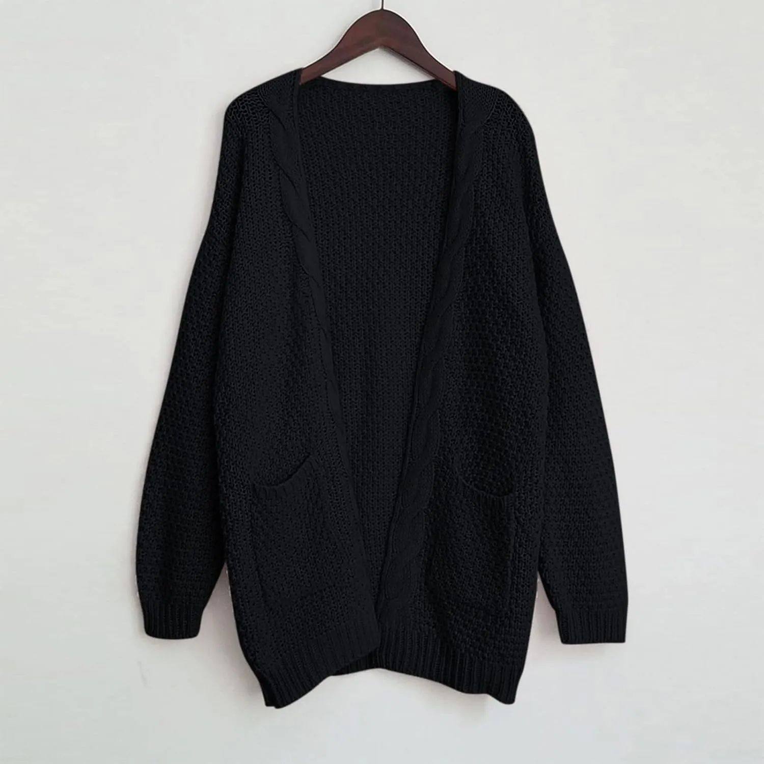 Women Oversized Cardigan Sweaters Trendy Casual V-Neck Long Sleeve Warm Chunky Knit Slouchy Oversized Wrap Sweater Coats