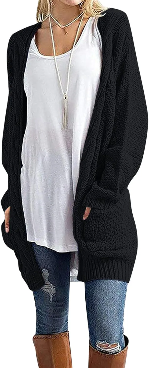 Women Oversized Cardigan Sweaters Trendy Casual V-Neck Long Sleeve Warm Chunky Knit Slouchy Oversized Wrap Sweater Coats