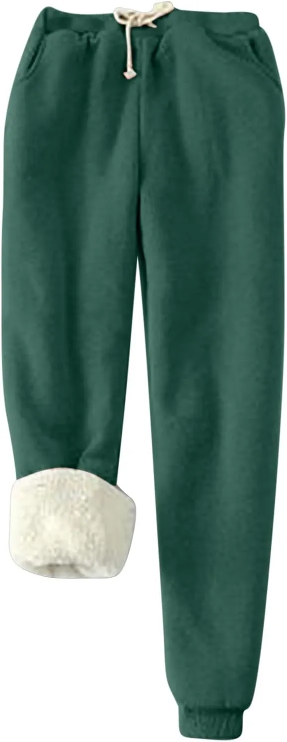 Women's 2 Piece Lounge Sets Fleece Lined Crewneck Sweatshirts Pullover and Sweatpants Jogger Pants Tracksuit Outfits