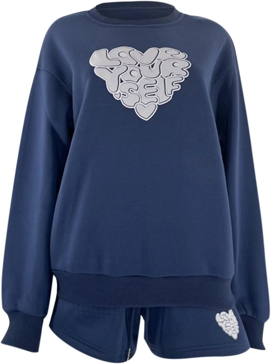 Women's Batwing Sleeve Lounge Sets Fuzzy Fleece Lined Soft Pajamas Set Oversized 2 Piece Jogger Outfits Sweatsuit