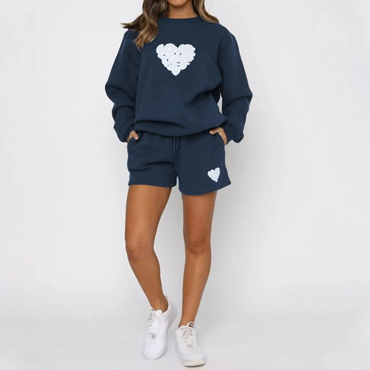 Women's Batwing Sleeve Lounge Sets Fuzzy Fleece Lined Soft Pajamas Set Oversized 2 Piece Jogger Outfits Sweatsuit