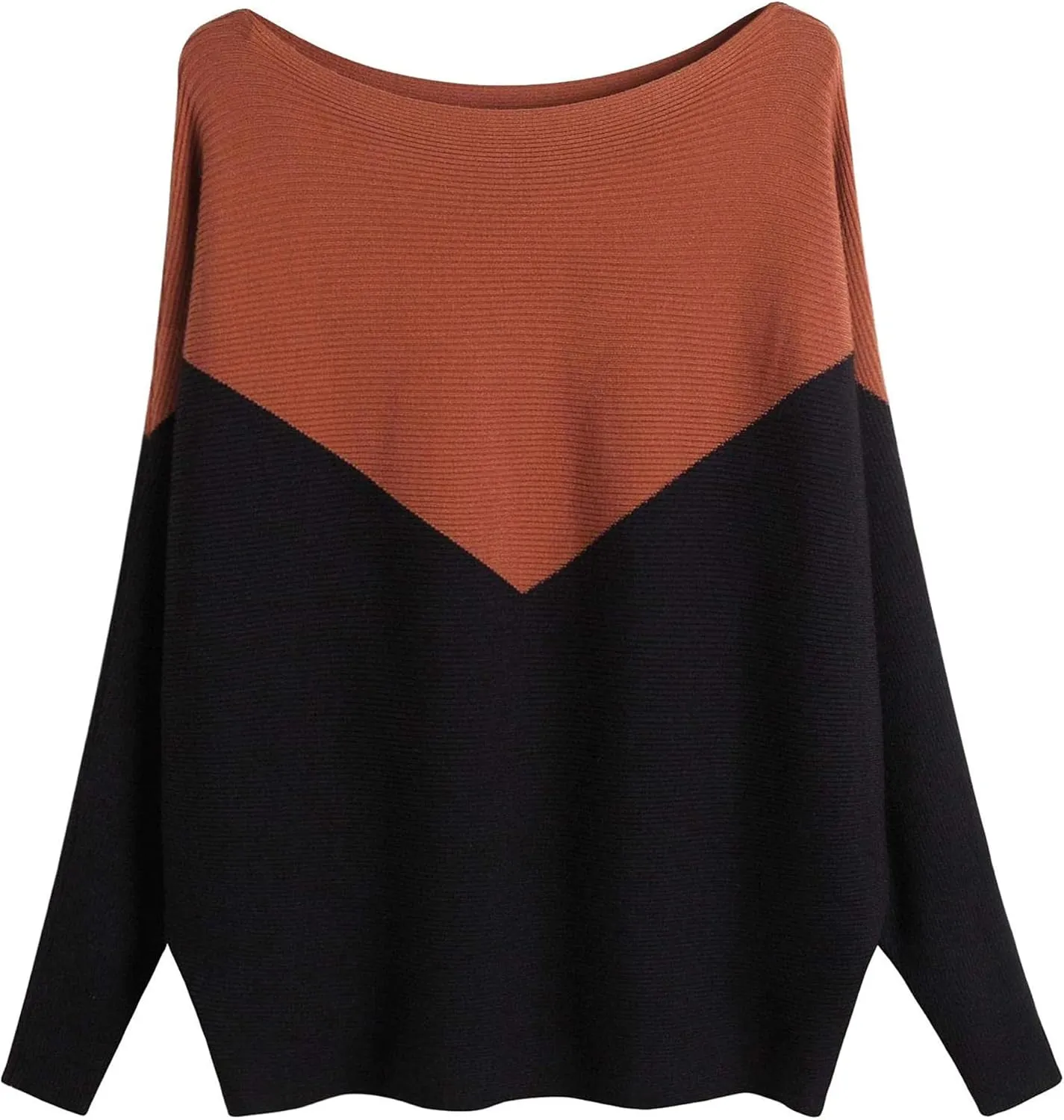 Women's Boat Neck Batwing Sleeves Dolman Fall Winter Knitted Sweaters Pullovers Tops