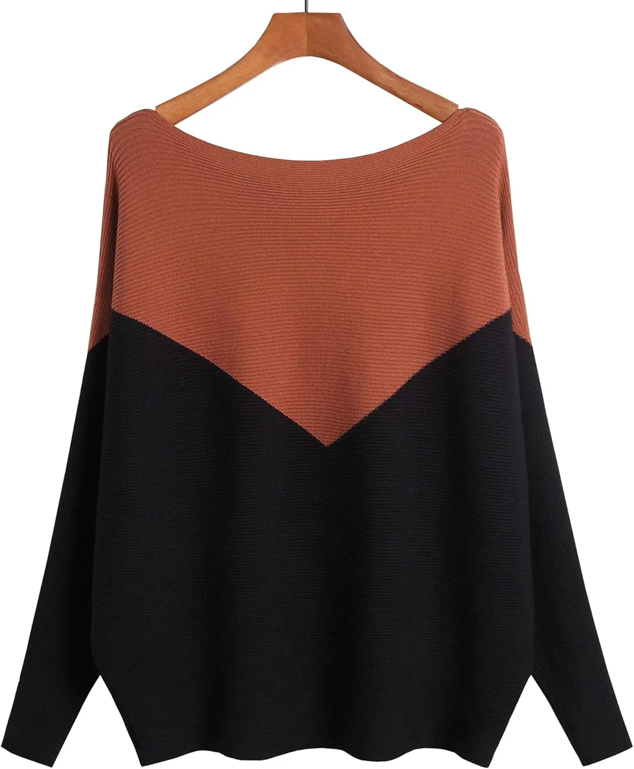 Women's Boat Neck Batwing Sleeves Dolman Fall Winter Knitted Sweaters Pullovers Tops