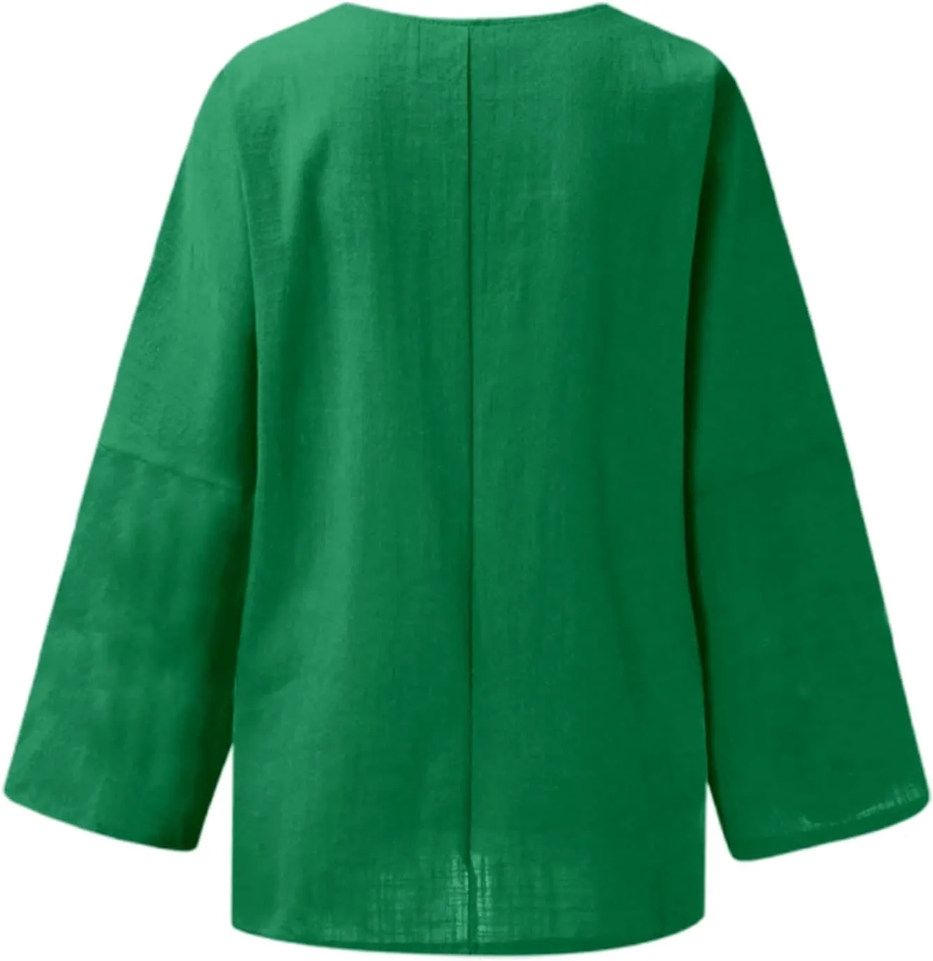 Womens Button Down Shirt V Neck Long Sleeve Cotton Linen Summer Casual 2025 Fashion Blouses Top Loose Fit Tops