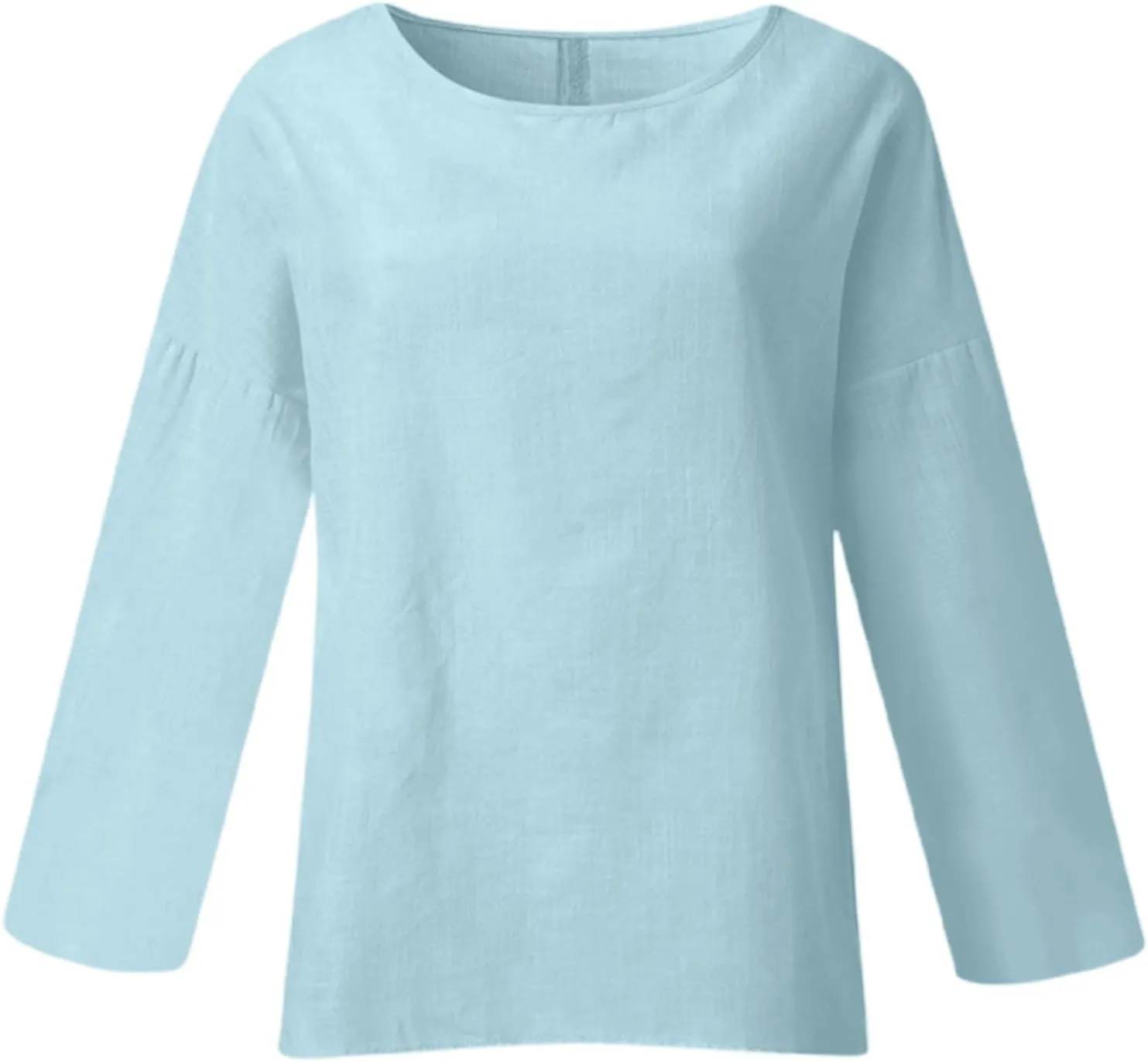 Womens Button Down Shirt V Neck Long Sleeve Cotton Linen Summer Casual 2025 Fashion Blouses Top Loose Fit Tops
