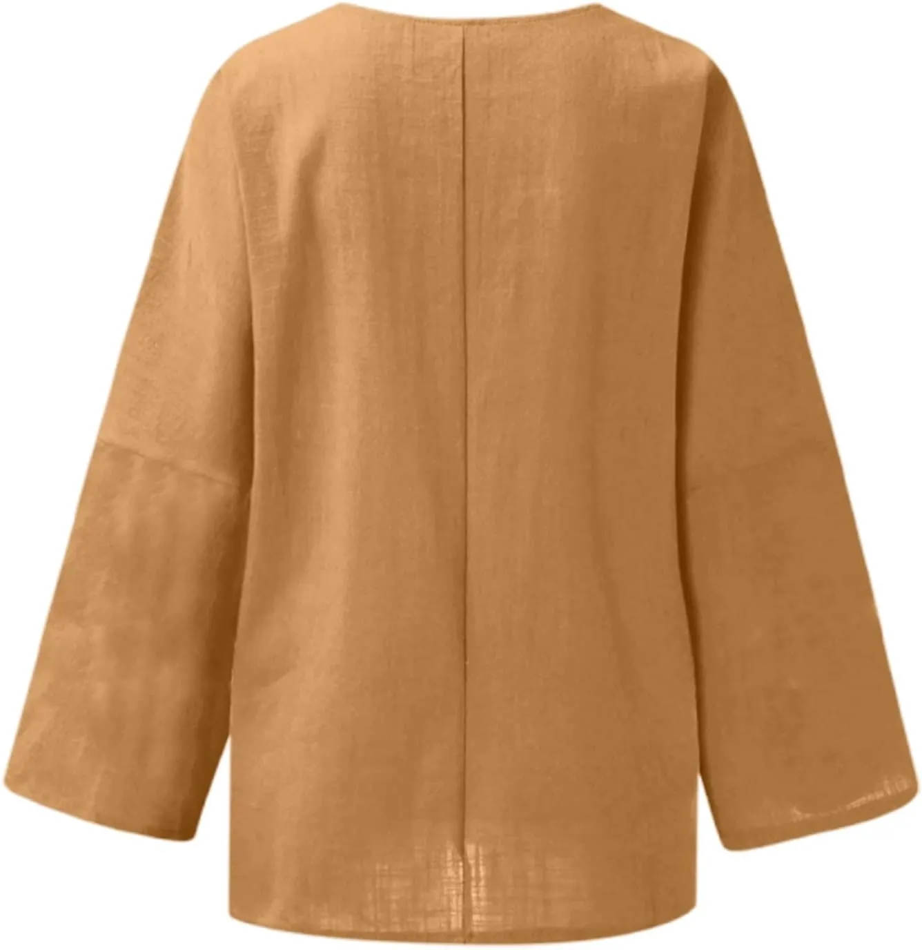 Womens Button Down Shirt V Neck Long Sleeve Cotton Linen Summer Casual 2025 Fashion Blouses Top Loose Fit Tops