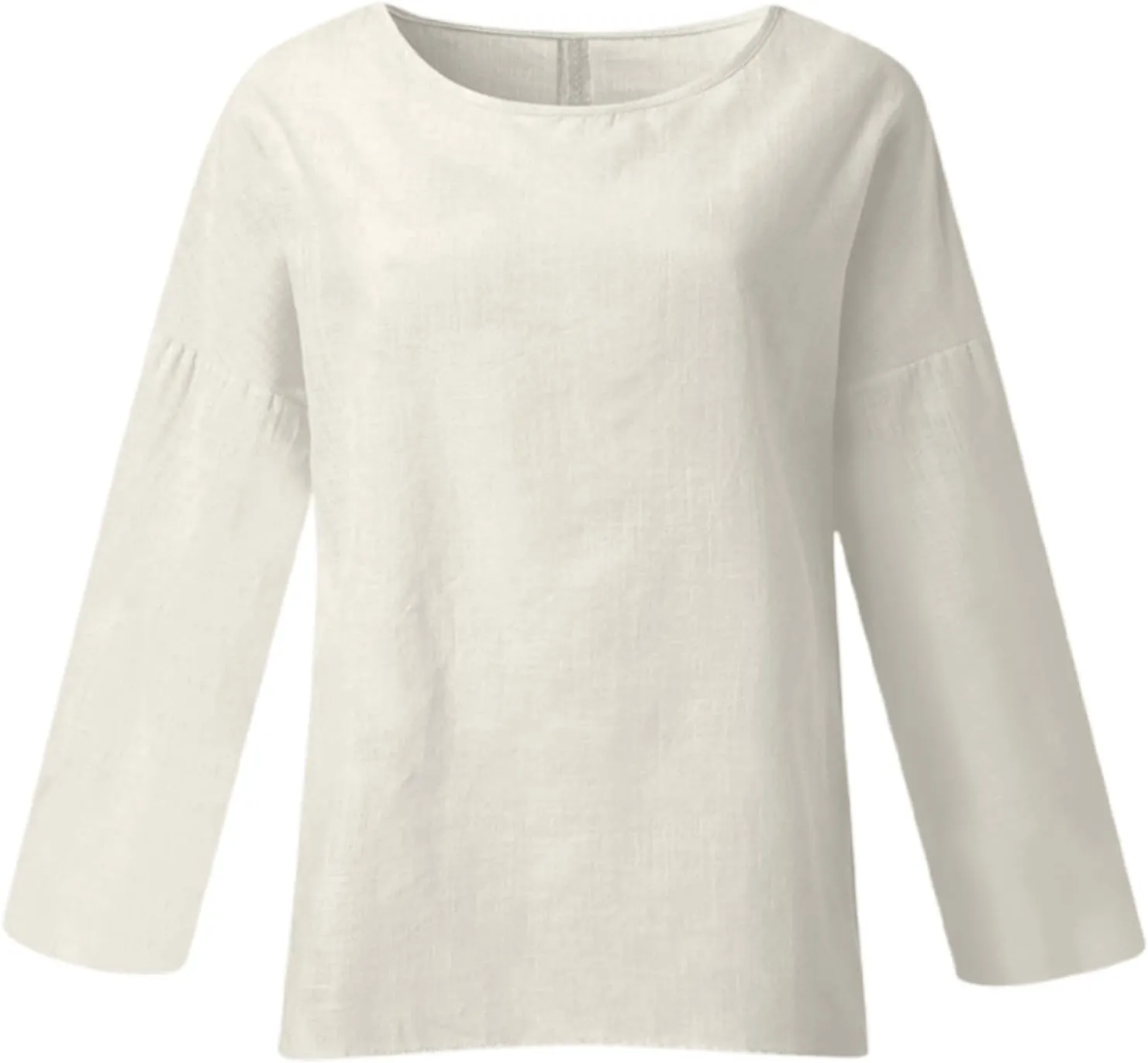 Womens Button Down Shirt V Neck Long Sleeve Cotton Linen Summer Casual 2025 Fashion Blouses Top Loose Fit Tops