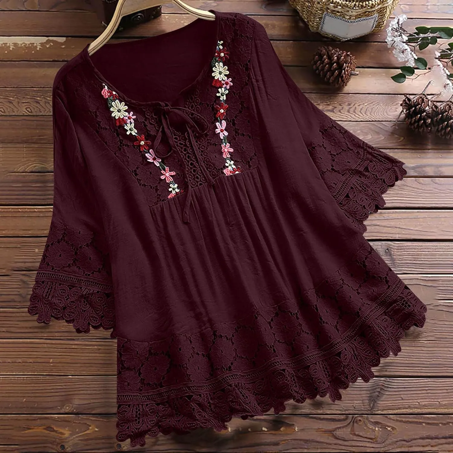 Women's Buttons Shirts Linen Roll-up Long Sleeve V Neck Summer Shirt Casual Loose Office Blouse Tunic Top