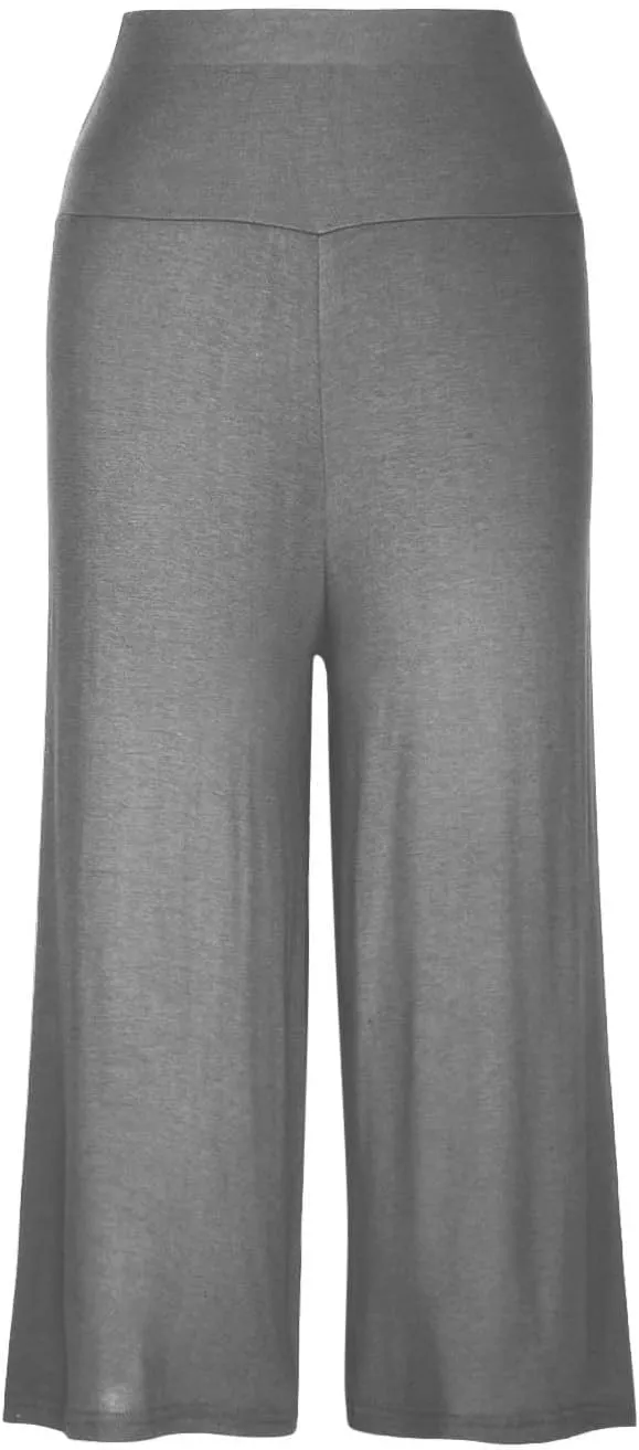 Womens Capris Wide Leg Yoga Pants High Waisted Summer Pants Cropped Lounge Pants Tummy Control Flowy Pants Boho Pants
