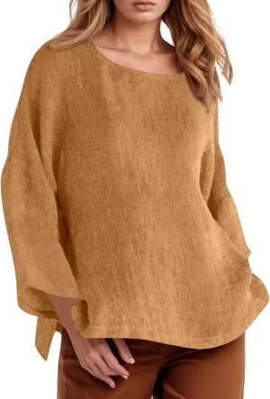 Women's Collared Button Down Shirt V-Neck Short Sleeve Linen Summer Casual Dress Blouses Top Loose Tshirts