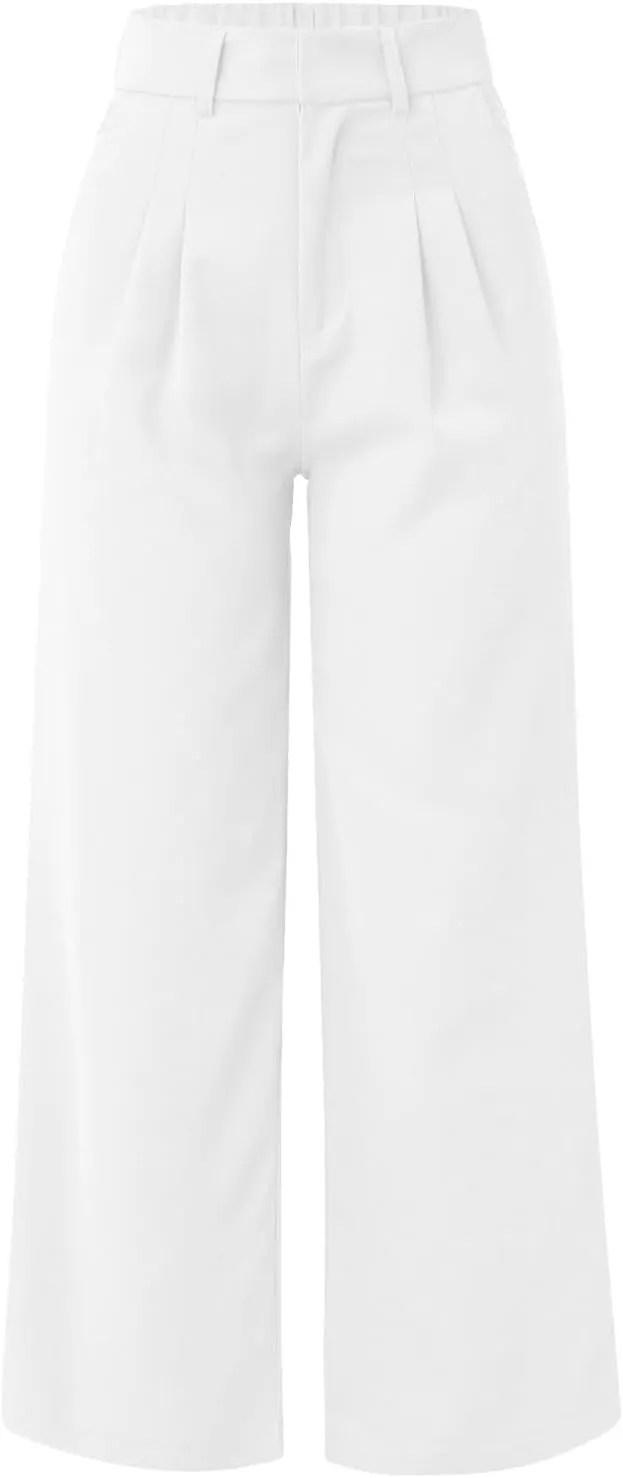 Womens Dress Pants Plus Size Wide Leg Work Pants Business Pants High Waist Chino Pants Straight Pants Comfy Trousers