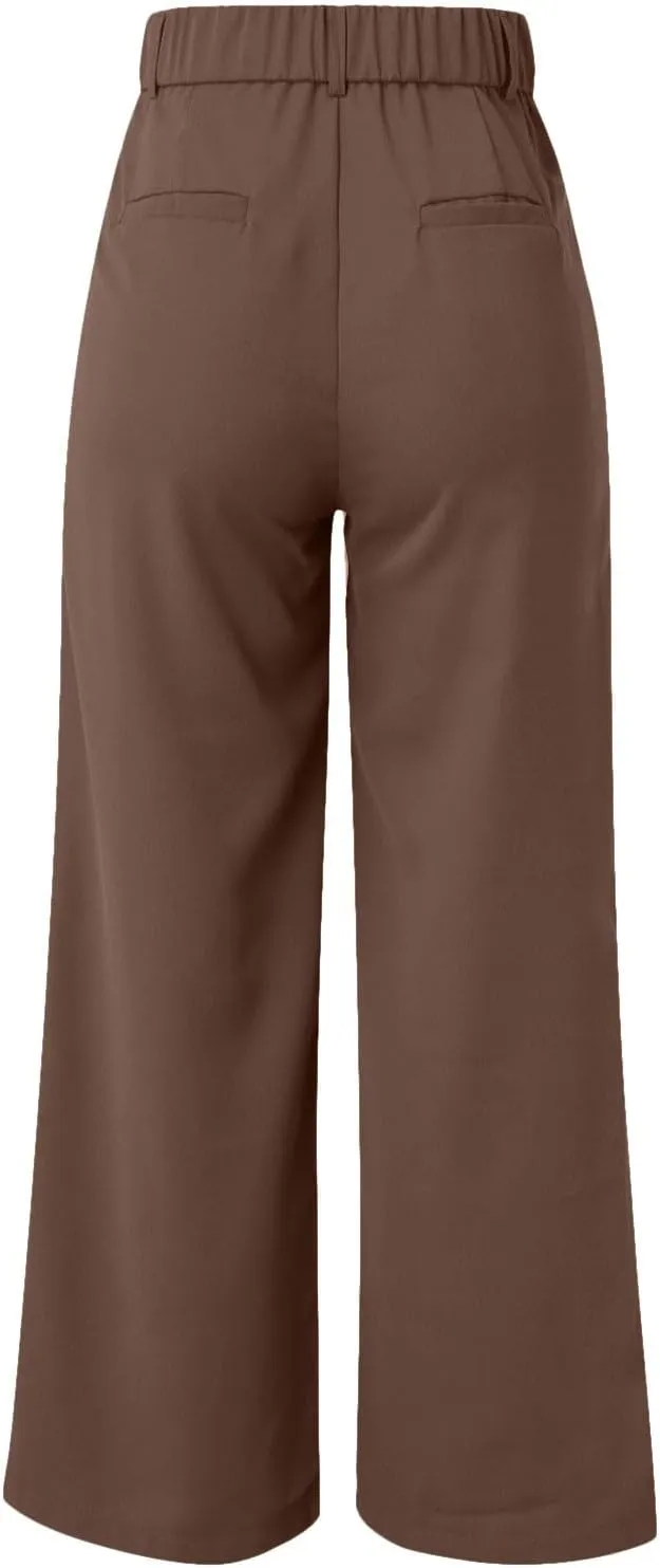 Womens Dress Pants Plus Size Wide Leg Work Pants Business Pants High Waist Chino Pants Straight Pants Comfy Trousers