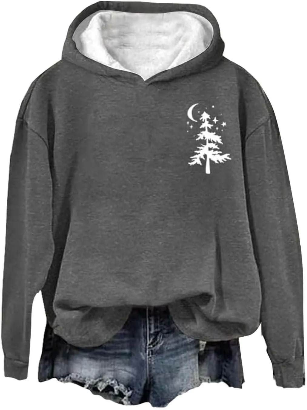 Womens Oversized Hoodies Sweatshirts Women's Check Zipper Hoodie Long Sleeved Hoodie Pullover Tops Loose Hooded