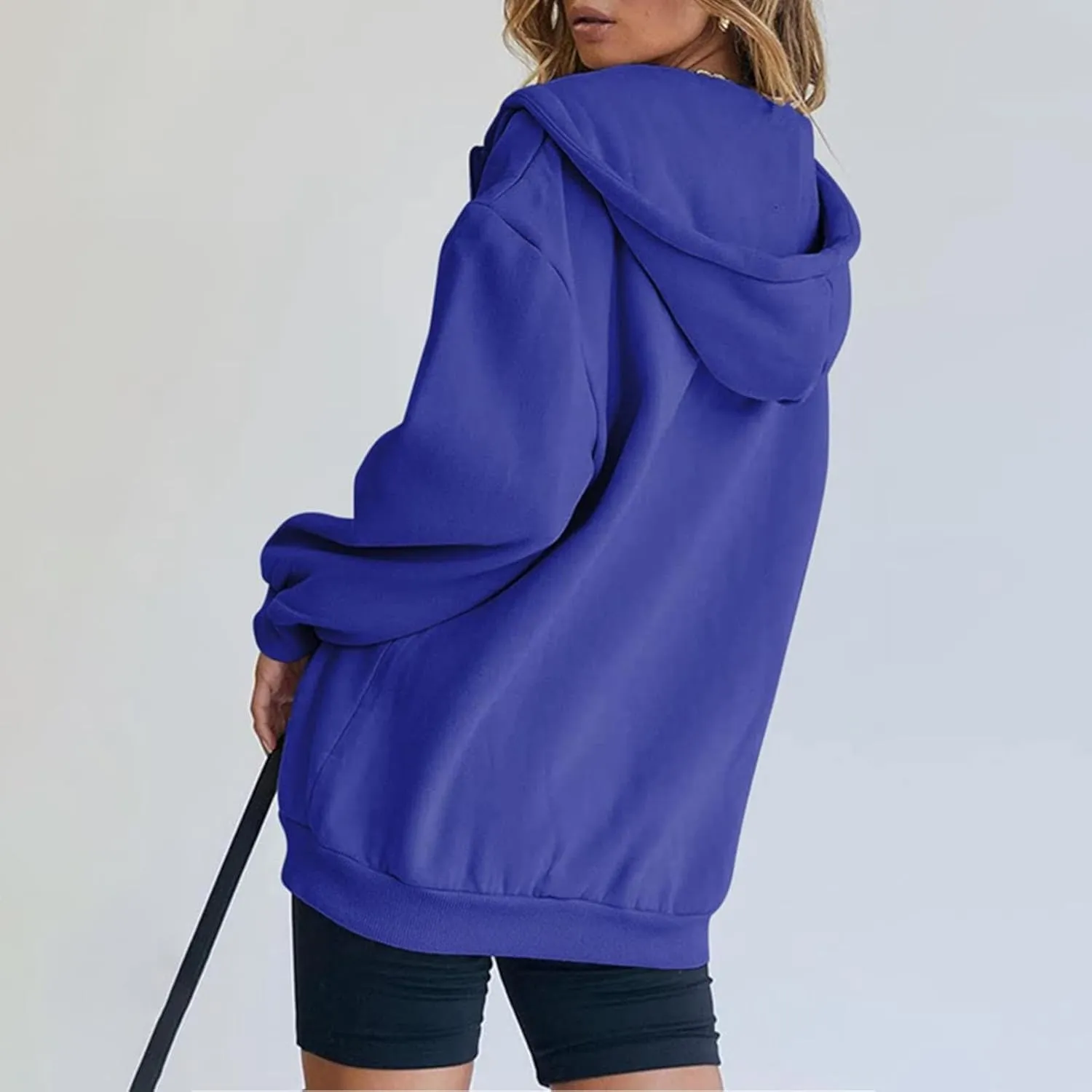 Women's Oversized Sweatshirts Casual Y2K Full Zip Hoodies Long Sleeve 2024 Fall Loose Fit Hooded Jackets with Pockets