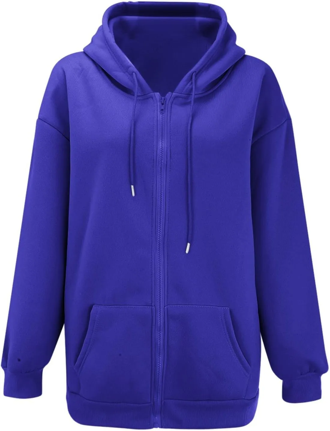 Women's Oversized Sweatshirts Casual Y2K Full Zip Hoodies Long Sleeve 2024 Fall Loose Fit Hooded Jackets with Pockets