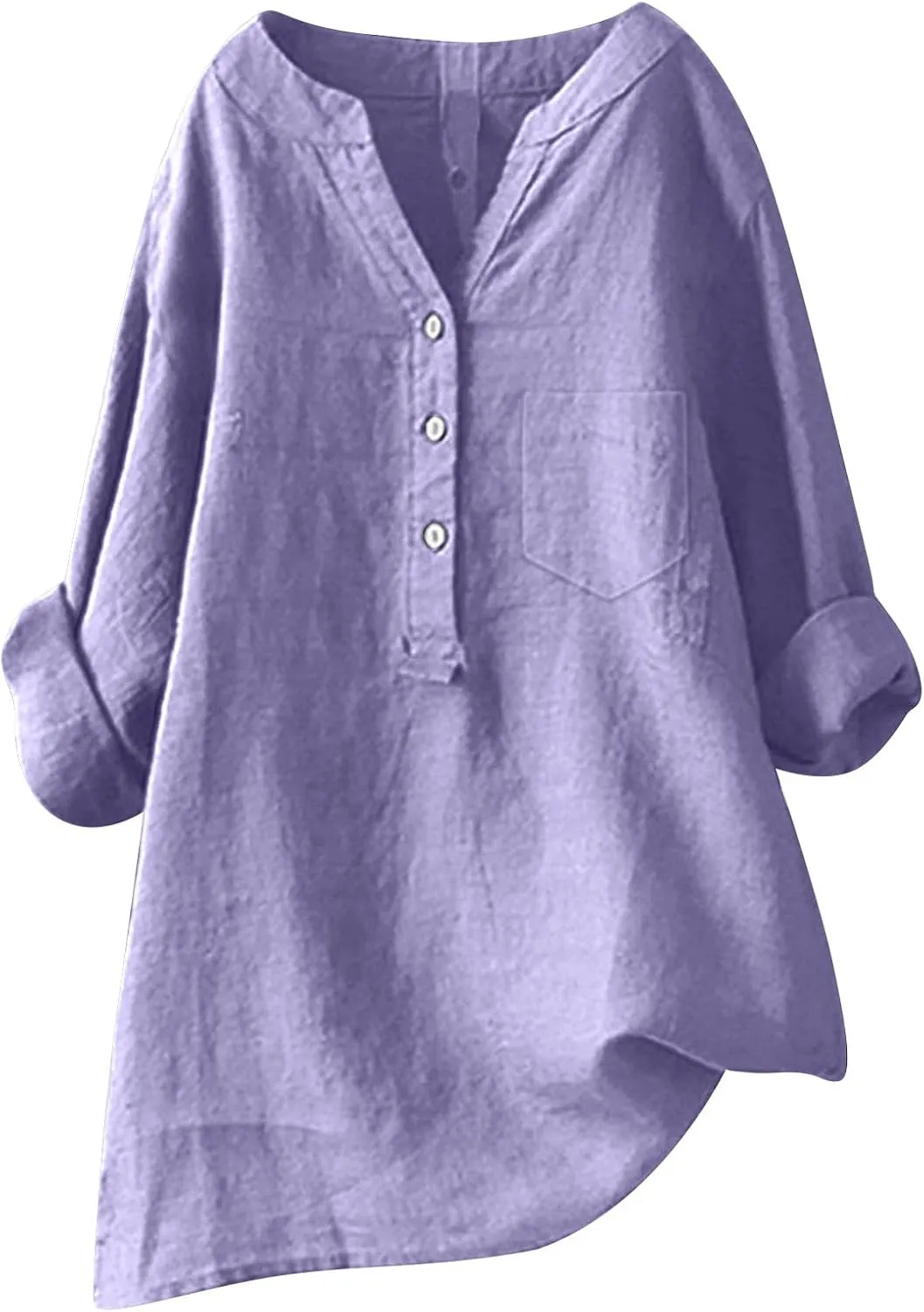 Womens Short Sleeve Cotton Linen Shirts Casual Crew Neck Comfy T-Shirts Embroidery Loose Summer Tee Shirts