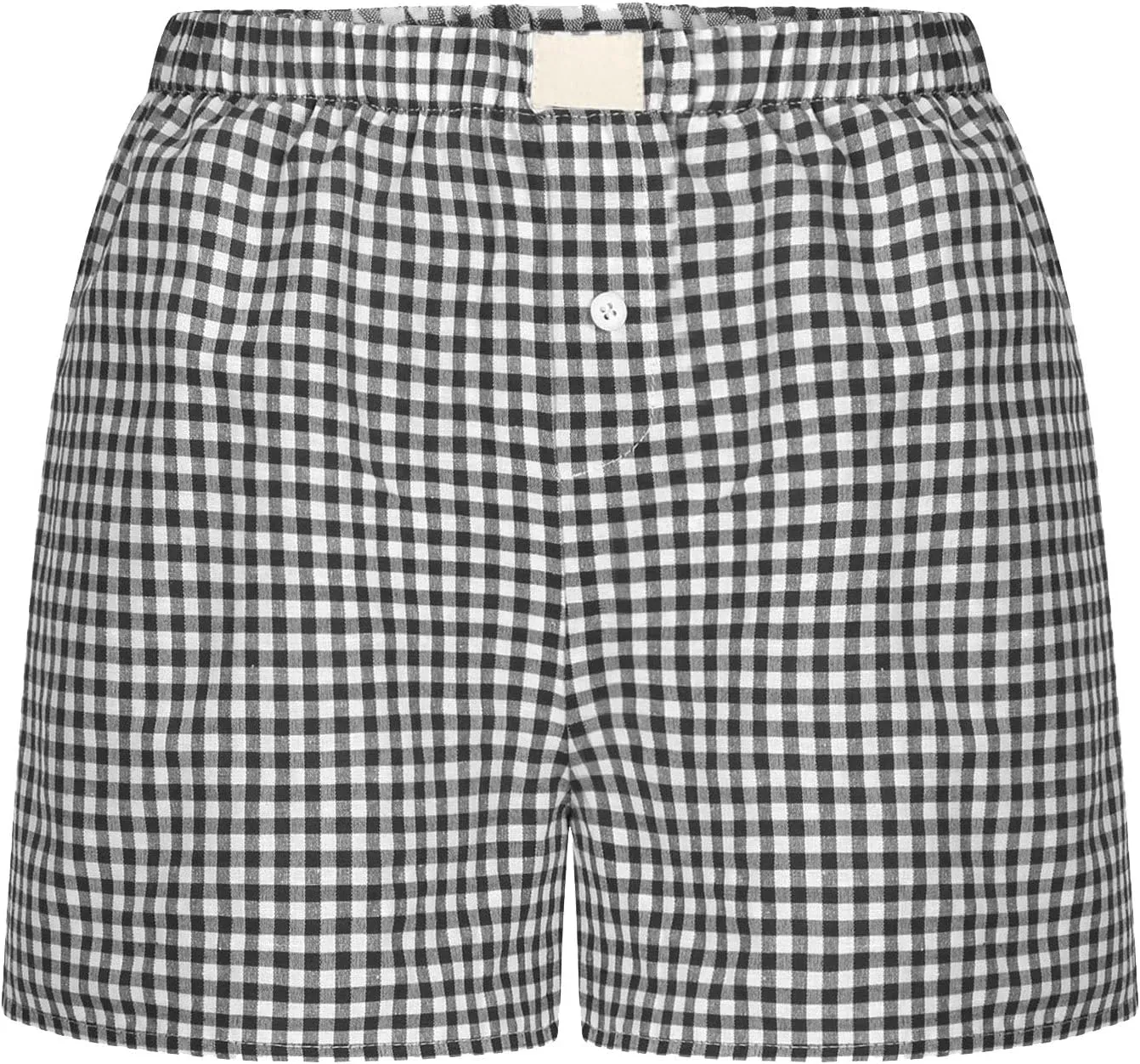 Womens Shorts Boxers 2025 Summer Gingham Pajama Lounge Sleep Y2K Plaid Pj Shorts Beach Bottoms