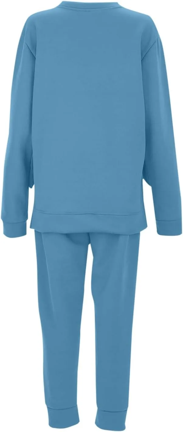 Womens Sweatsuits 2 Piece Set Fleece Lined Lounge Sets High Low Side Split Sweatshirt Joggers with Pockets