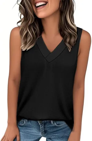 Women's Tank Top 2025 Sleeveless Summer Vacation Beach Fashion Tee Shirt Loose Comfy Casual Flowy Shirts