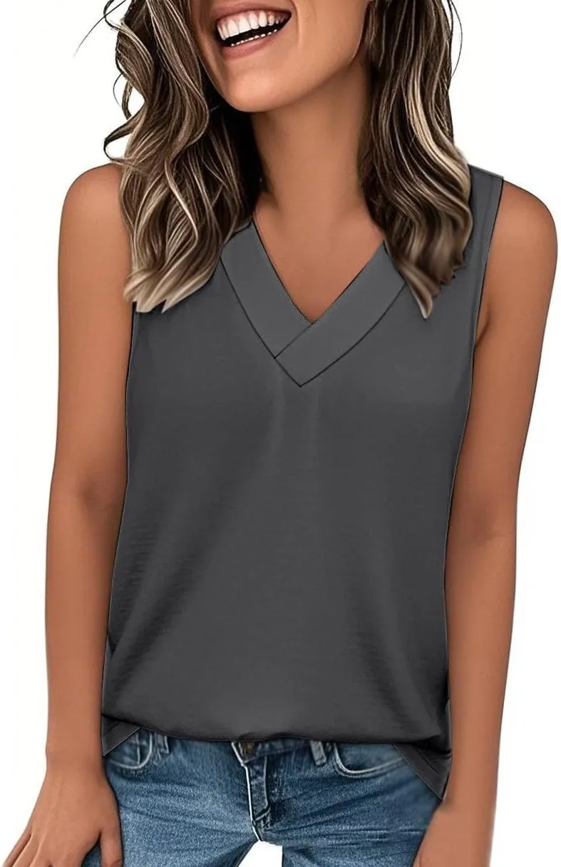 Women's Tank Top 2025 Sleeveless Summer Vacation Beach Fashion Tee Shirt Loose Comfy Casual Flowy Shirts