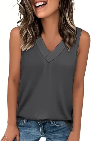 Women's Tank Top 2025 Sleeveless Summer Vacation Beach Fashion Tee Shirt Loose Comfy Casual Flowy Shirts