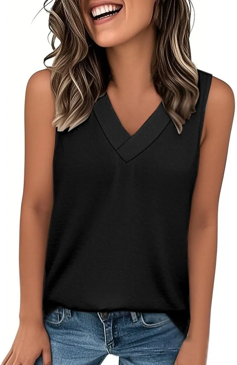 Women's Tank Top 2025 Sleeveless Summer Vacation Beach Fashion Tee Shirt Loose Comfy Casual Flowy Shirts