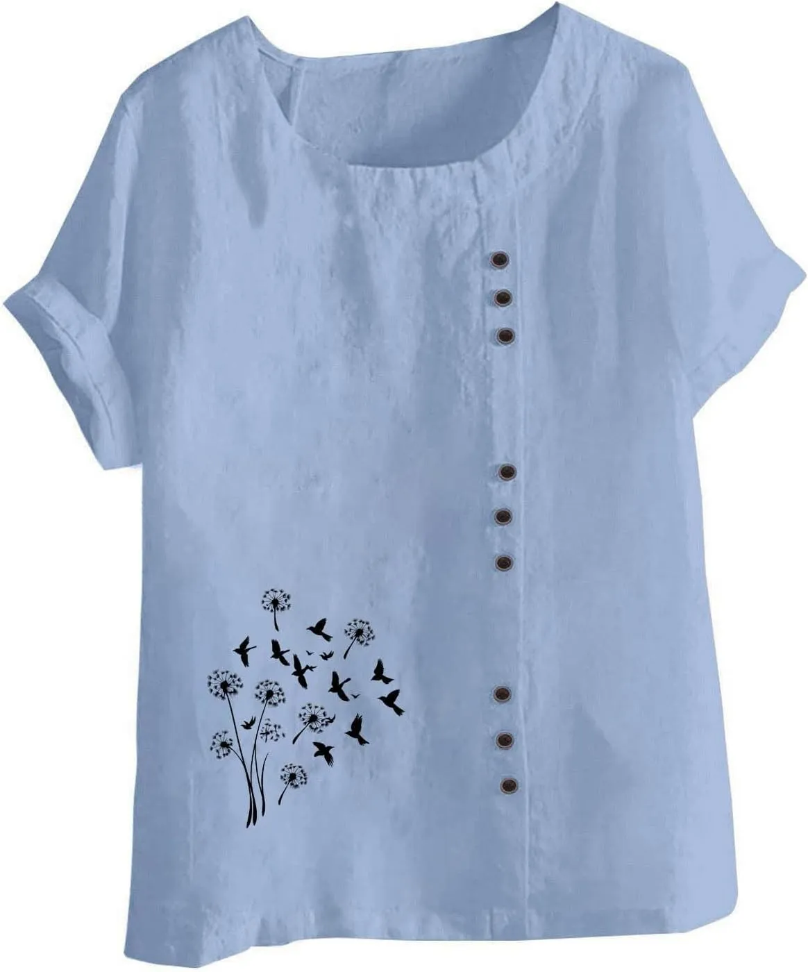 Workout Tops for Women Loose Fit Cotton Linen Crew Neck Half Sleeves Oversized T Shirt Solid Casual Loose Basic Top