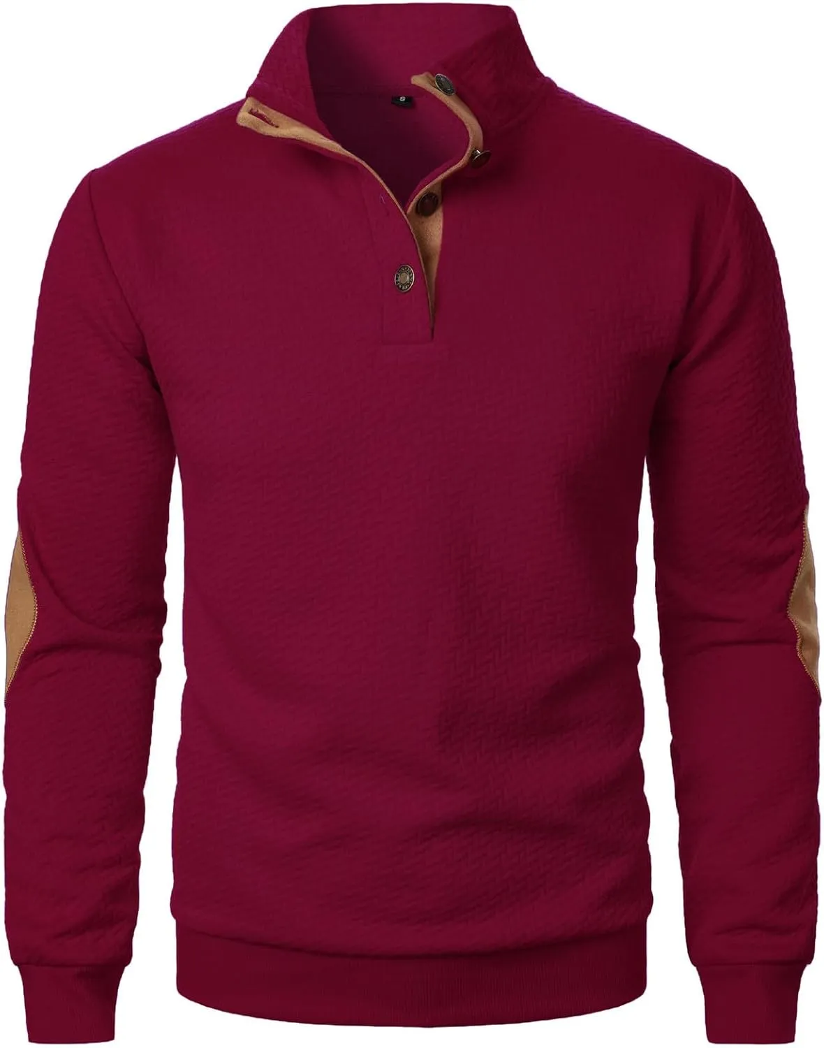 Ymosrh Men's Casual Button Down Sweatshirts Knitted Jacquard Sweatshirt Long Sleeve Quarter Pullover Workout Sweater